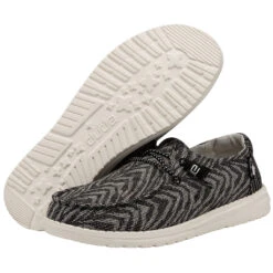 Wendy Woven - Zebra Black Stripe -Heydude 121414740 WENDY ZEBRA BLACK STRIPE LEFT 3