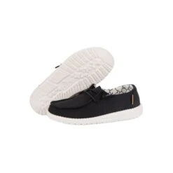 Heydude Hey Dude Wendy Toddler Linen Black Kid's Casual Shoe -Heydude 160024987 wendy toddler linen black 03