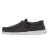 Wally Slub Canvas - Dark Grey -Heydude 40009 029 WALLYSLUBCANVAS DARKGREY LEFTSIDE