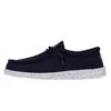 Wally Slub Canvas - Navy -Heydude 40009 410 WALLY SLUB CANVAS NAVY LEFT SIDE