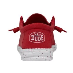 Wally Slub Canvas - Red -Heydude 40009 610 WALLYSLUBCANVAS RED LEFTBACK