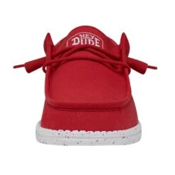 Wally Slub Canvas - Red -Heydude 40009 610 WALLYSLUBCANVAS RED LEFTFRONT