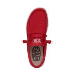 Wally Slub Canvas - Red -Heydude 40009 610 WALLYSLUBCANVAS RED LEFTTOP