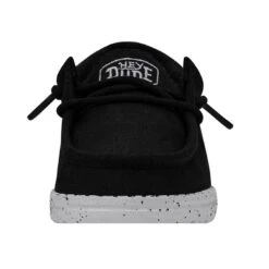 Wally Toddler Slub Canvas - Black -Heydude 40029 001 WALLYTODDLERSLUBCANVAS BLACK LEFTFRONT