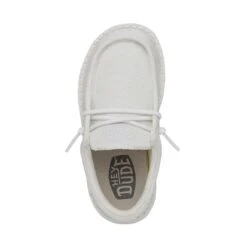 Wally Toddler Slub Canvas - White -Heydude 40029 100 WALLYTODDLERSLUBCANVAS WHITE LEFTTOP