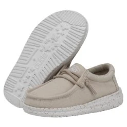 Wally Toddler Slub Canvas - Natural -Heydude 40029 106 WALLYTODDLERSLUBCANVAS NATURAL PAIRBOTTOM