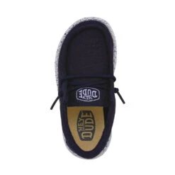 Wally Toddler Slub Canvas - Navy -Heydude 40029 410 WALLYTODDLERSLUBCANVAS NAVY LEFTTOP