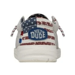 Wally Toddler Patriotic - Off White Patriotic -Heydude 40031 1K1 WALLYTODDLERPATRIOTIC OFFWHITEPATRIOTIC LEFTBACK