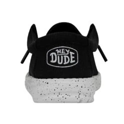 Wally Youth Slub Canvas - Black -Heydude 40044 001 WALLYYOUTHSLUBCANVAS BLACK LEFTBACK