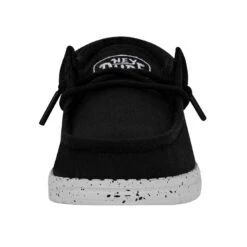Wally Youth Slub Canvas - Black -Heydude 40044 001 WALLYYOUTHSLUBCANVAS BLACK LEFTFRONT