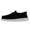 Wally Youth Slub Canvas - Black -Heydude 40044 001 WALLYYOUTHSLUBCANVAS BLACK LEFTSIDE