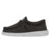 Wally Youth Slub Canvas - Dark Grey -Heydude 40044 029 WALLYYOUTHSLUBCANVAS DARKGREY LEFTSIDE