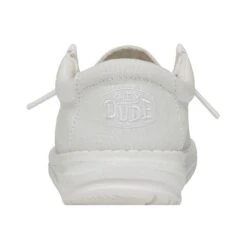 Wally Youth Slub Canvas - White -Heydude 40044 100 WALLYYOUTHSLUBCANVAS WHITE LEFTBACK