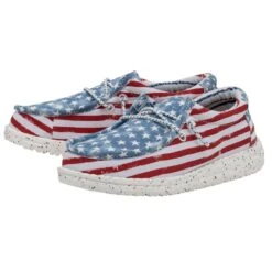 New Products -Heydude 40046 9C8 WALLYYOUTHPATRIOTIC STARSANDSTRIPES PAIRSIDE