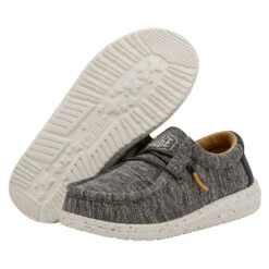 Wally Youth Stretch - Taupe -Heydude 40050 214 WALLY YOUTH STRETCH TAUPE LEFT 3