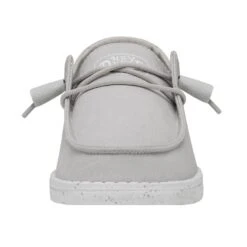 Wendy Slub Canvas - Light Grey -Heydude 40063 007 WENDYSLUBCANVAS LIGHTGREY LEFTFRONT