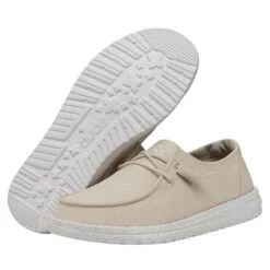 Wendy Slub Canvas - Natural -Heydude 40063 106 WENDYSLUBCANVAS NATURAL PAIRBOTTOM