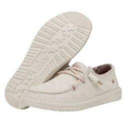 Wendy Stretch Boho Fleur - Sand -Heydude 40082 202 WENDYSTRETCHBOHOFLUER SAND PAIRBOTTOM