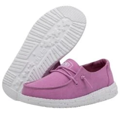 Wendy Youth Slub Canvas - Violet 10 Wendy Youth Slub Canvas - Violet -Heydude 40143 508 WENDY YOUTH SLUB CANVAS VIOLET LEFT 3
