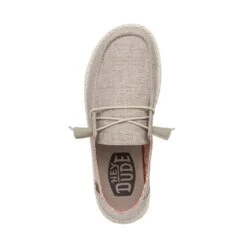 Wendy Chambray Wide - White Nut -Heydude 40151 2BK WENDYCHAMBRAYWIDE WHITENUT LEFTTOP