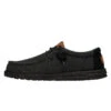 Wally Washed Canvas - Black/Black -Heydude FW23 M 40296 060 WALLY WASHED CANVAS BLACK BLACK LEFT PROFILE